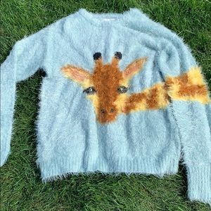 Zara Fuzzy Giraffe Sweater